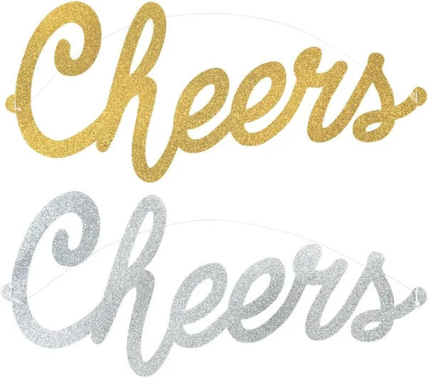 Glitter Cheers Headbands - Silver & Gold 6ct