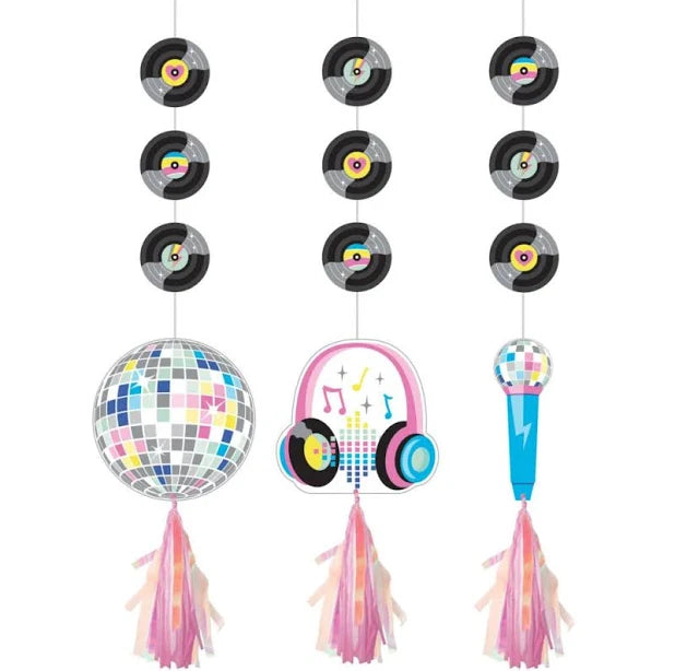 Birthday Beats - Hanging Cutouts 3ct