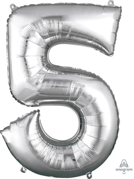 34" Silver Number - 5