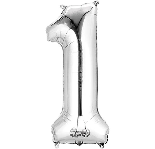 34" Silver Number - 1