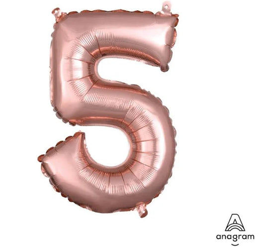 34" Rose Gold Number - 5