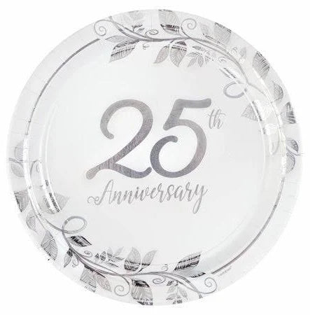 Dinner Plates 8ct - 25th Anniversary