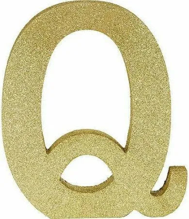 Gold Glitter Letter Decoration - Q