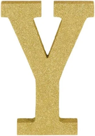 Gold Glitter Letter Decoration - Y