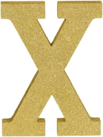Gold Glitter Letter Decoration - X