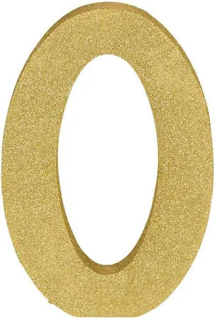 Gold Glitter Number Decoration - 0