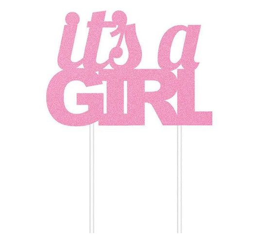 Glitter Cake Topper - It's a Girl