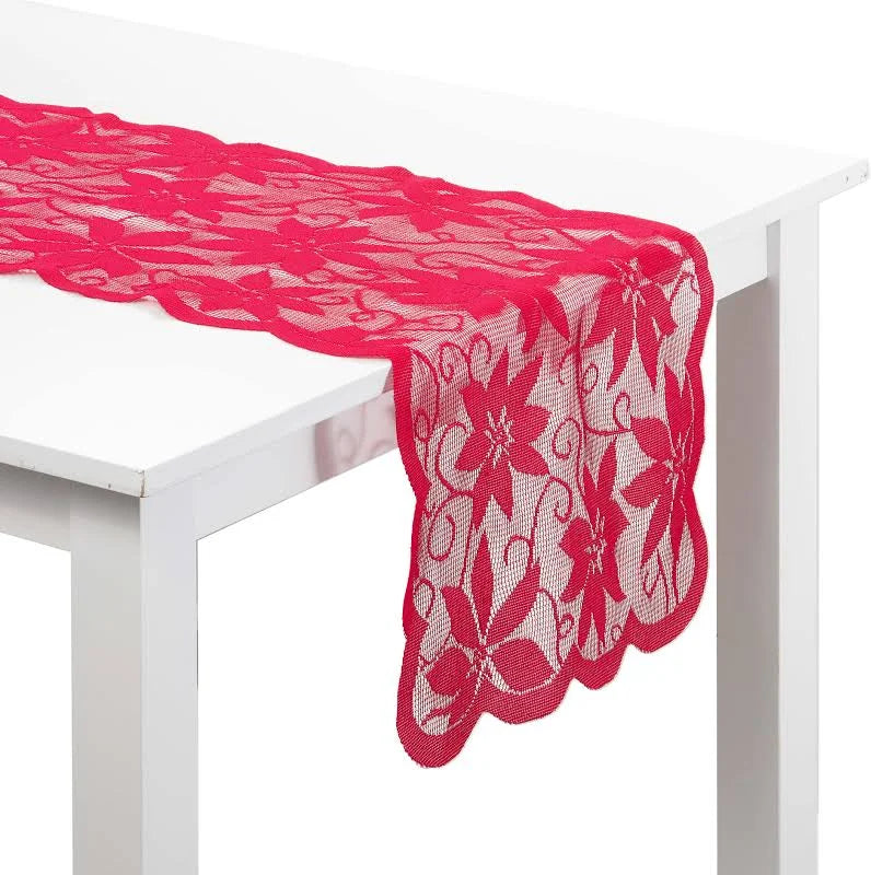 Table Runner - Lace Poinsettia