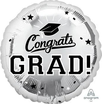 18" Mylar - Silver Congrats GRAD!