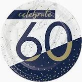 Navy & Gold Milestone Dessert Plates 8ct - 60