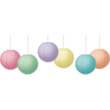 8" Hanging Paper Lanterns 6ct