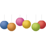 8" Hanging Paper Lanterns 6ct