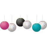 8" Hanging Paper Lanterns 6ct