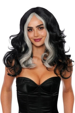 Black and Grey Color Block Wig