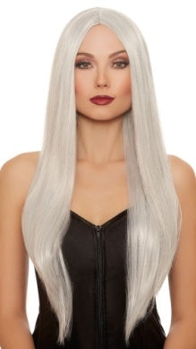 Extra Long Straight Wig - Grey Mix