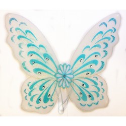 Blue and White Adult Glitter Wings