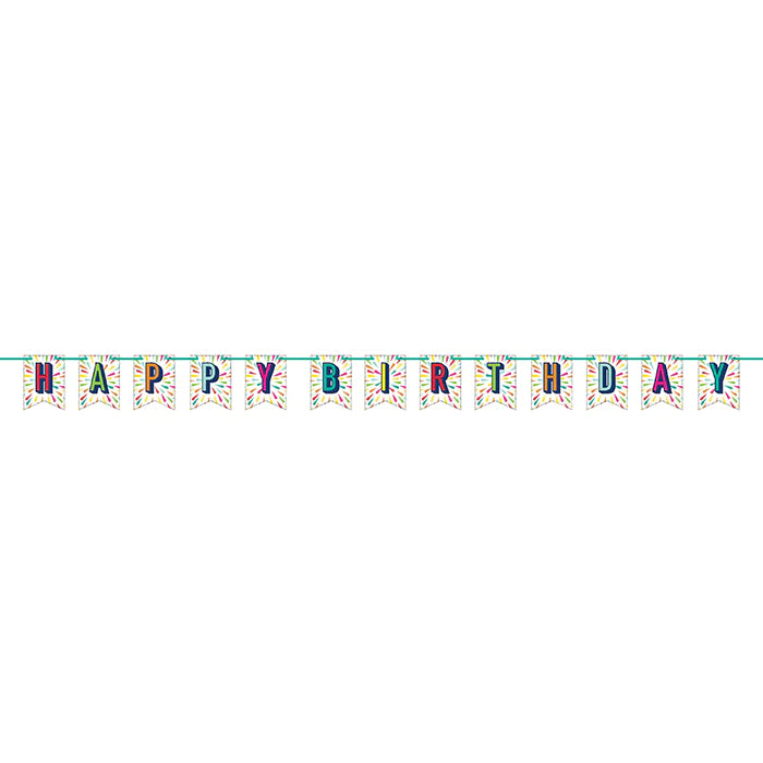 Shaped Banner with Ribbon - Birthday Burst