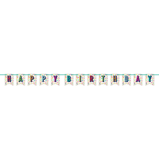 Shaped Banner with Ribbon - Birthday Burst