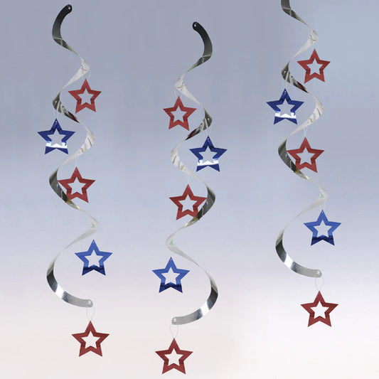 Dizzy Danglers - Patriotic Stars 5ct.