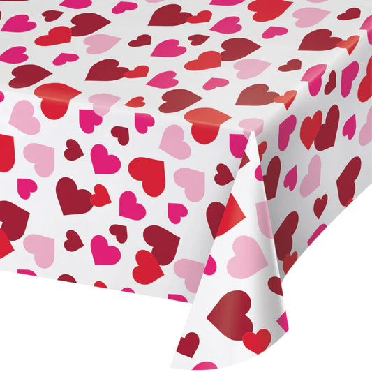 Plastic Table Cover - Hearts
