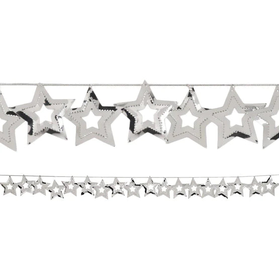 9 ft. Confetti Garland - Silver Stars