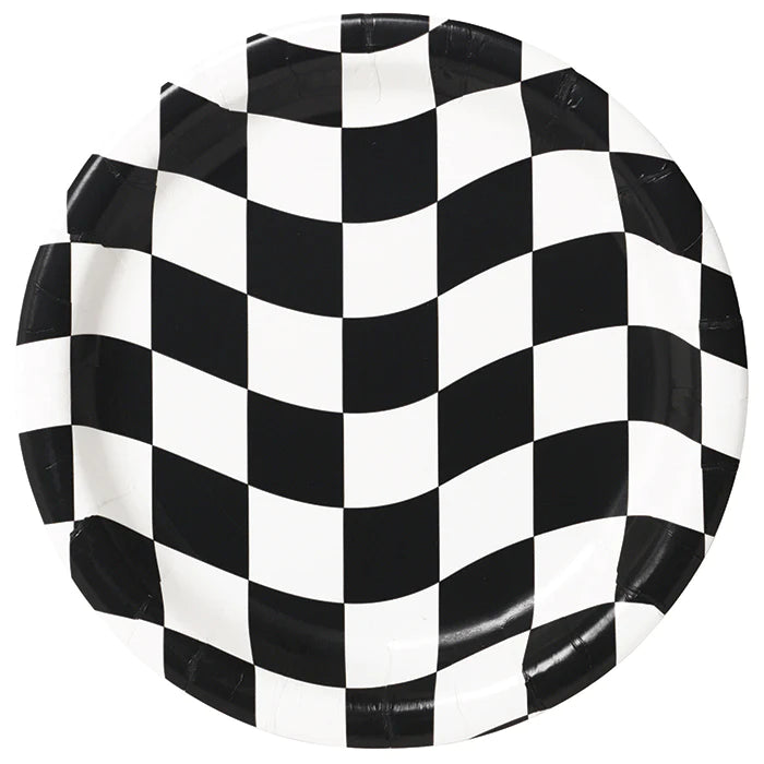 Dessert Plates - Black and White Check 8ct.