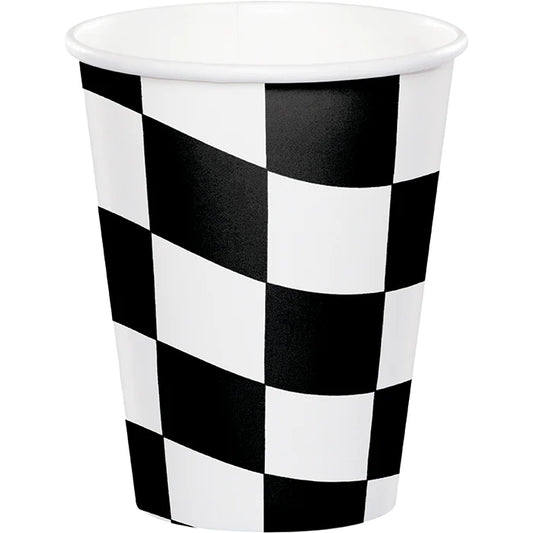 Cups - Black and White Check 8ct.