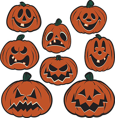 Vintage Halloween Pumpkin Cutouts 8ct