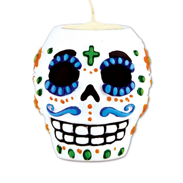 Day of the Dead Tea Light Holder - Male