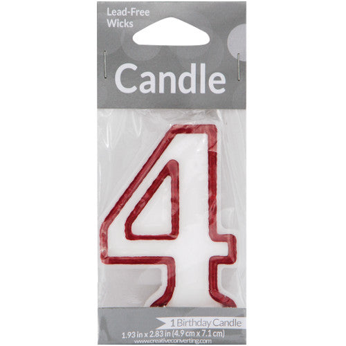 #4 Red Outline Candle