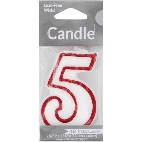 #5 Red Outline Candle