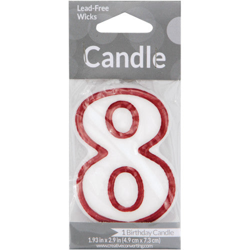 #8 Red Outline Candle