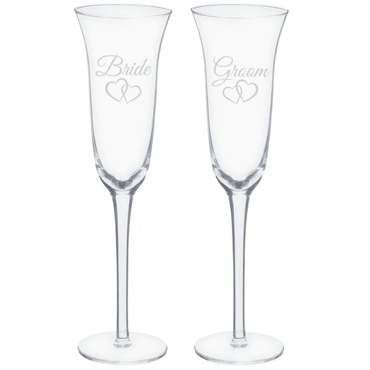 "Bride & Groom" Toasting Glasses 2ct