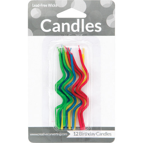 Candles - Crazy Curl Primary Colors 12ct