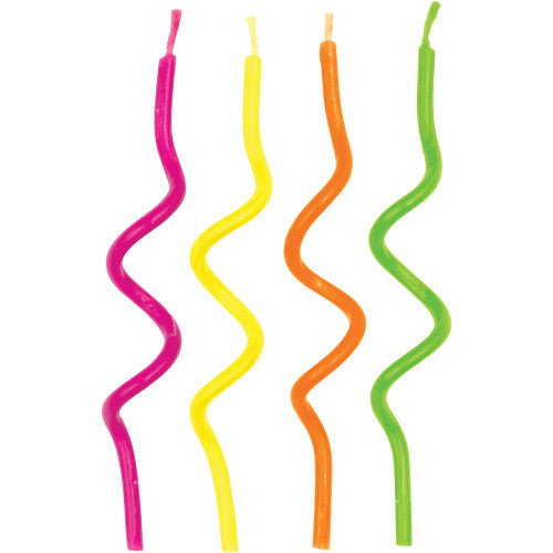 Candles - Crazy Curl Neon 12ct