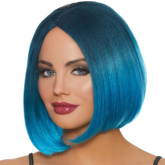 Mid-Length Ombré Bob Wig - Blue