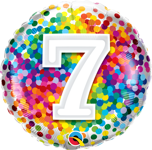 Birthday: #7 Rainbow Confetti - 18"