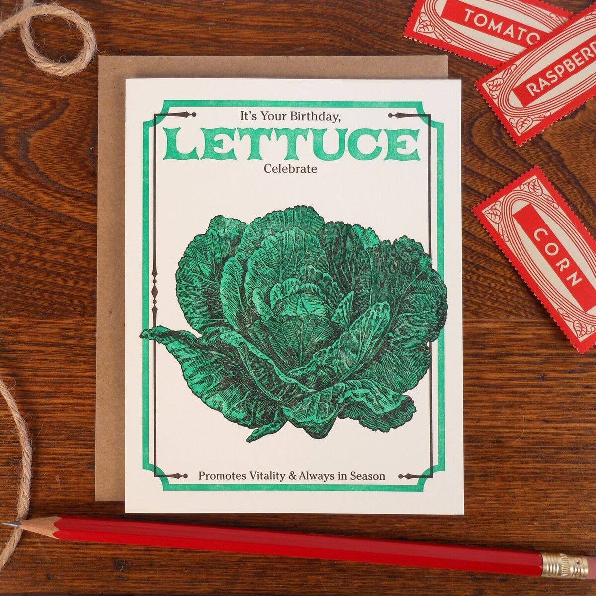 Greeting Card - Vintage Lettuce Seed Pack