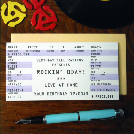 Greeting Card - Rock Ticket