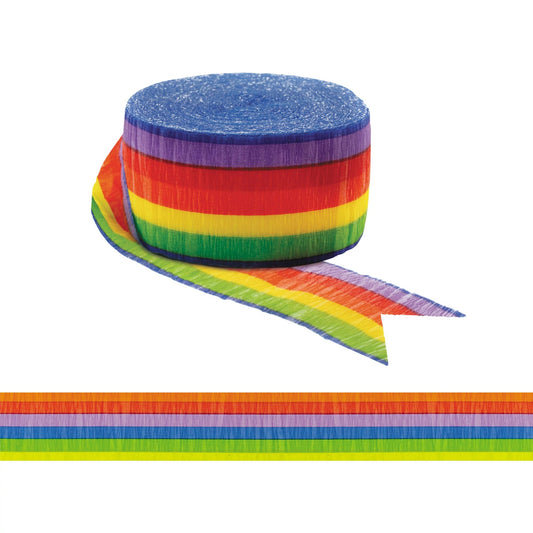 Rainbow Printed Crepe Streamer