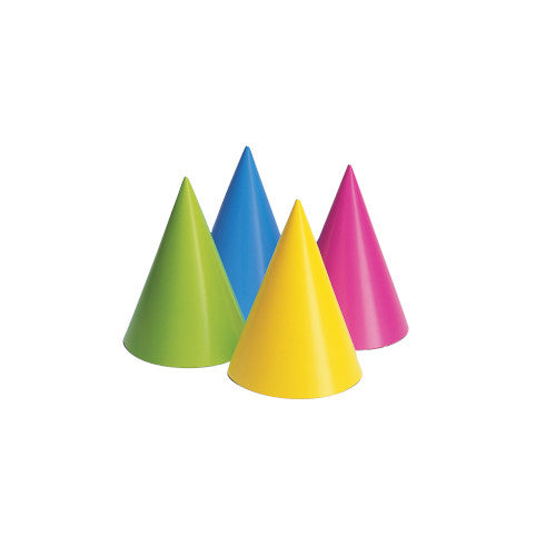 Neon Party Hats 8ct