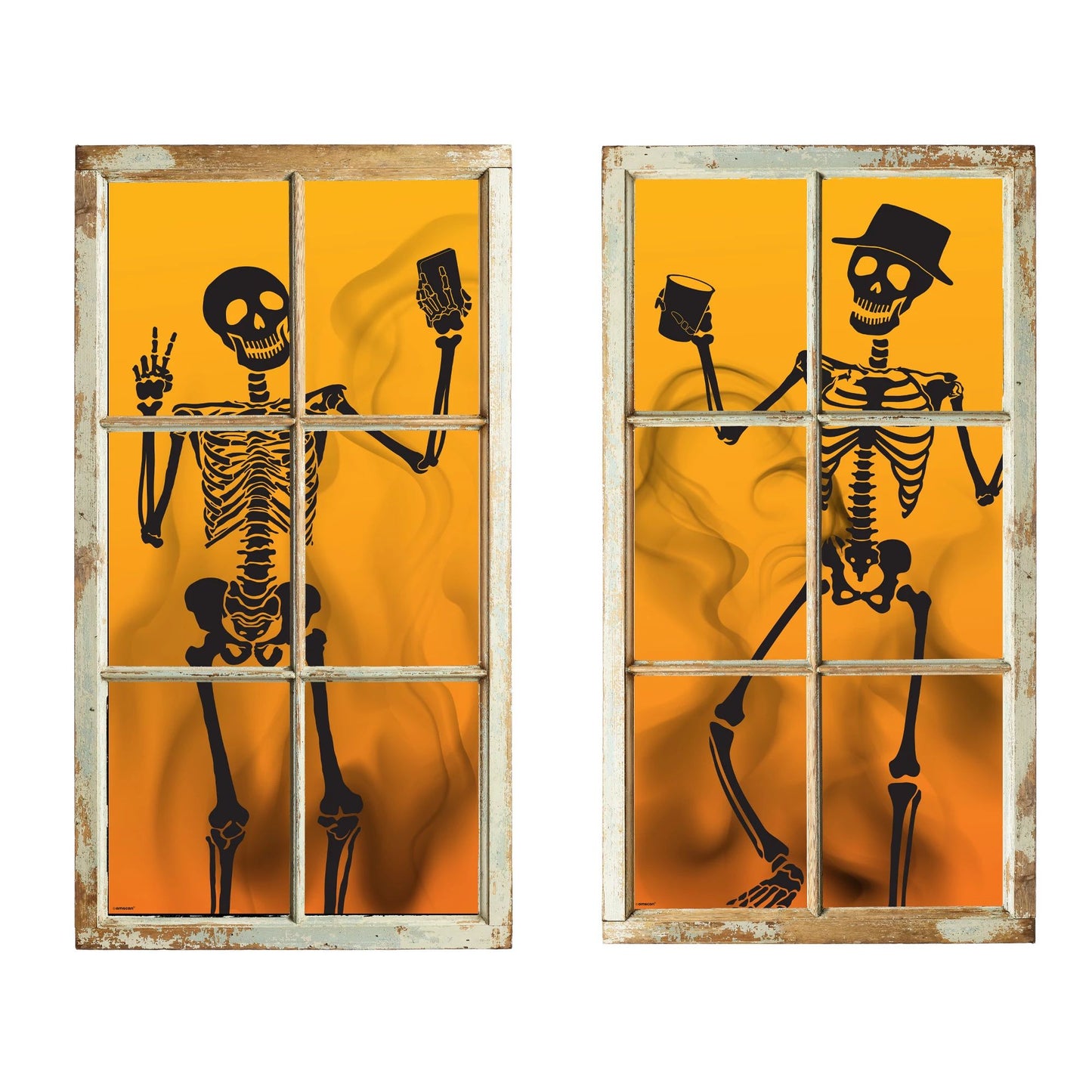 Window Silhouettes - Selfie Skeletons