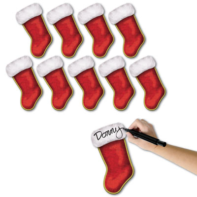 Mini Christmas Stocking Cutouts 10ct