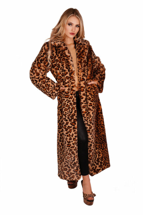Faux Fur Leopard Coat