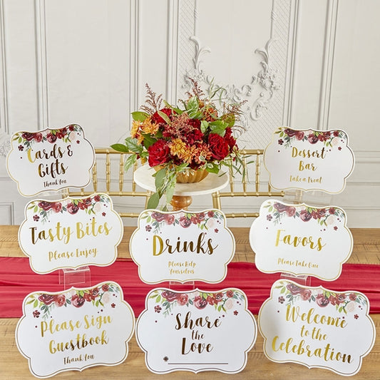 Signs - Wedding Party Décor (Set of 8)