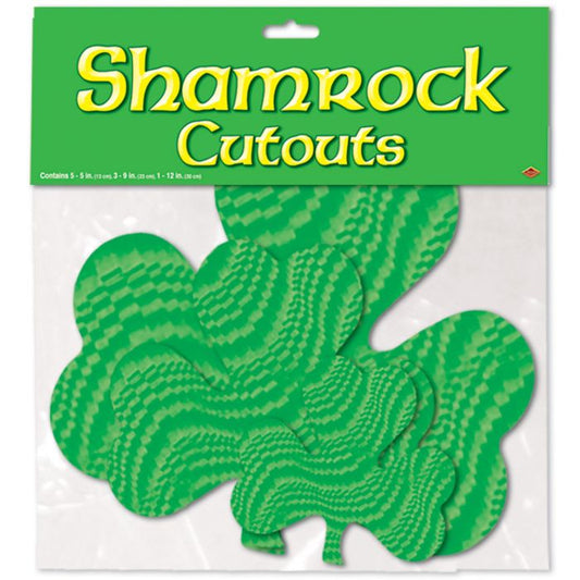 Embossed Foil Shamrock Cutouts 16ct