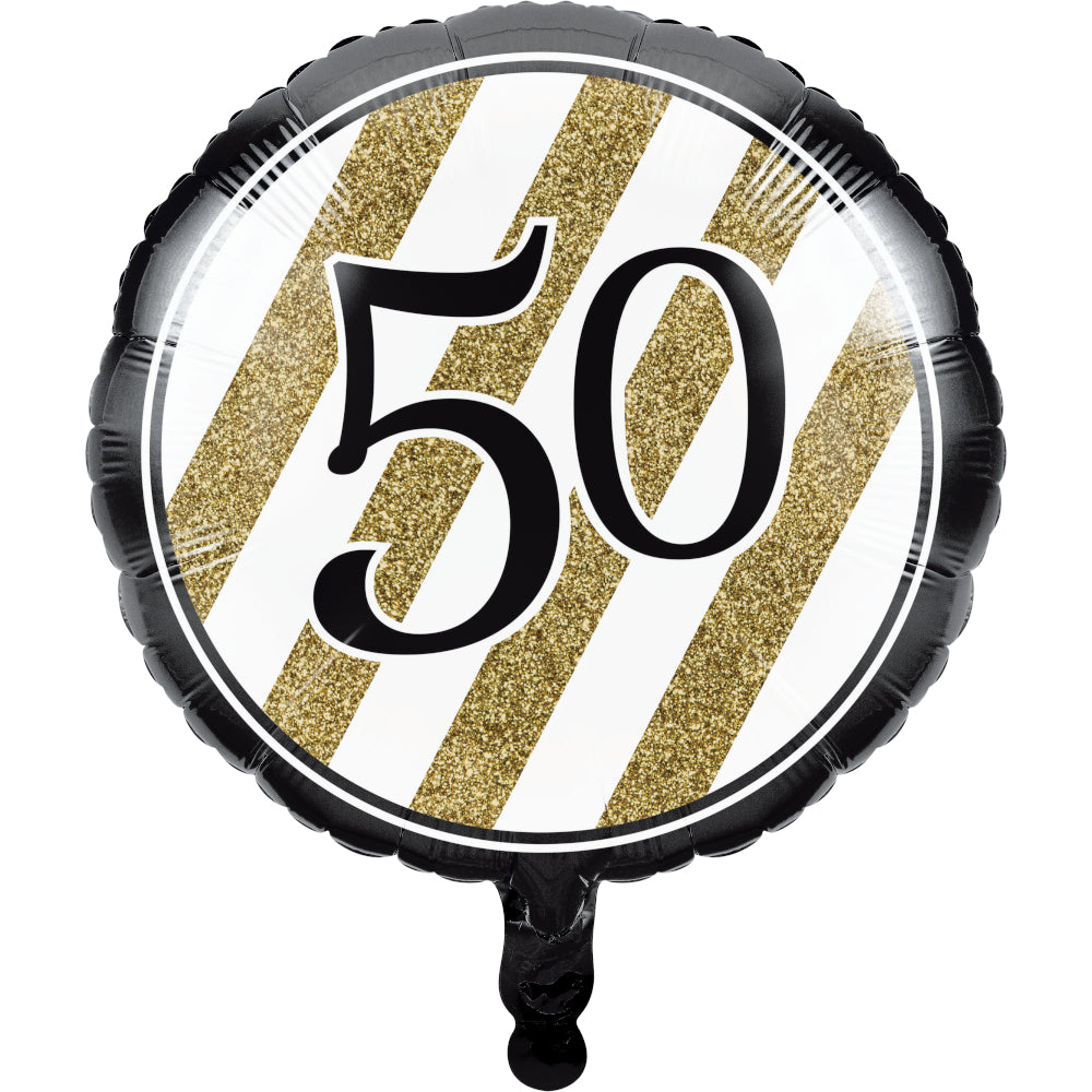 Birthday - 50: Black and Gold - 18"