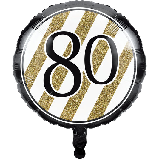 Birthday - 80: Black and Gold - 18"