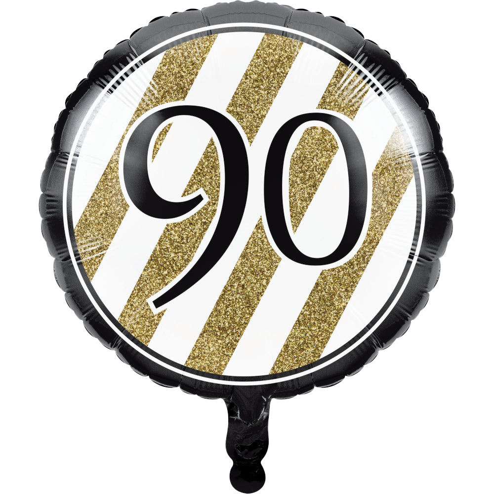 Birthday - 90: Black and Gold - 18"