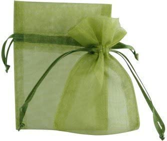 Small Organza Favor Pouches - Moss 10ct